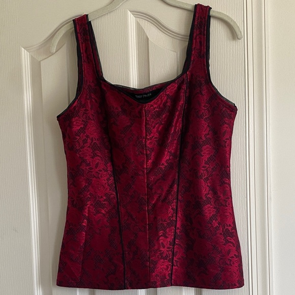 White House Black Market Tops - White House Black Market Red and Black Lace Camisole